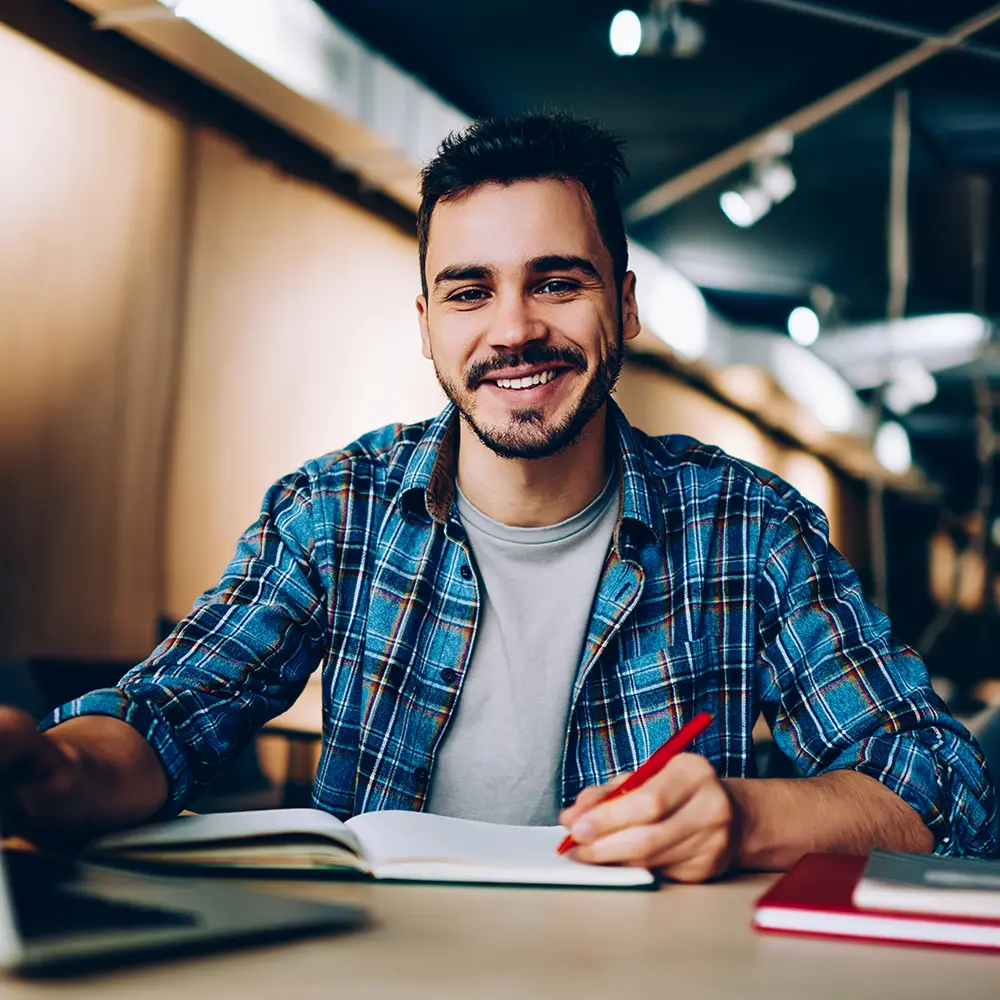 smiling male