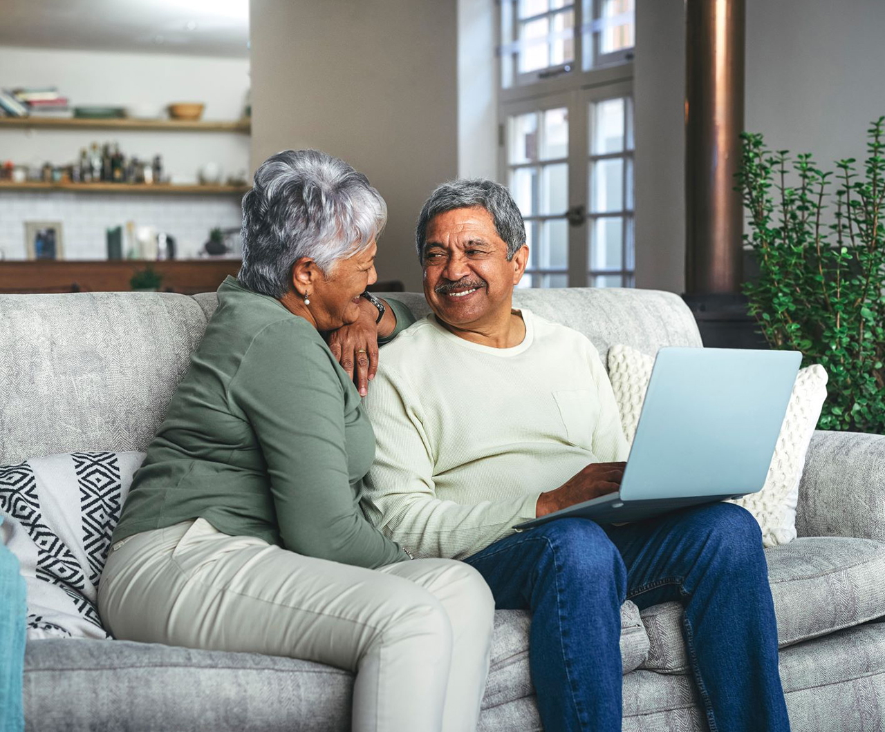 woman on laptop banking